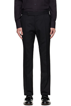 Black Super Plain Weave Dyllan Trousers