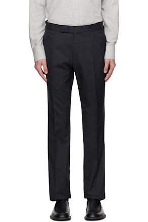 Gray Super Plain Weave Shelton Trousers