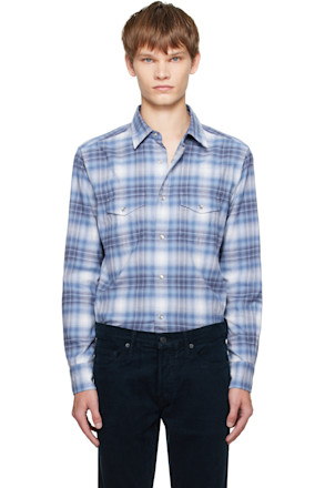 Blue Check Western Shirt