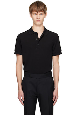 Black Piquet Polo