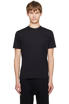 Black Lyocell Cotton Crewneck T-shirt