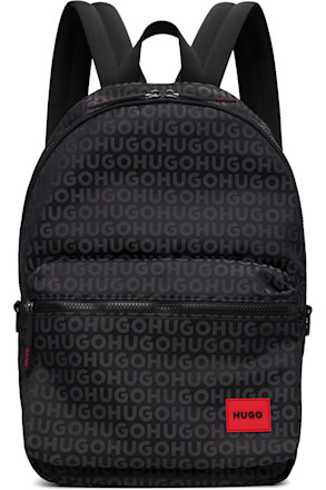 Black Logo Patch Backpack