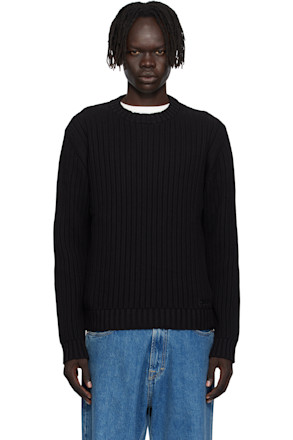 Black Embroidered-Logo Sweater