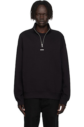Black Zip Neck Sweatshirt