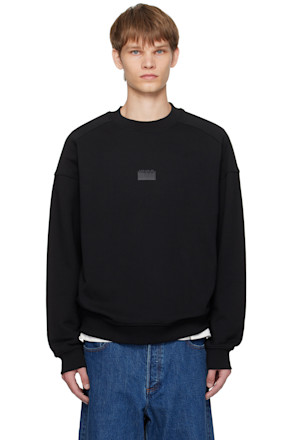 Black Bonded-Logo Sweatshirt