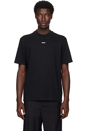 Black Relaxed-Fit Cotton Logo Print T-shirt