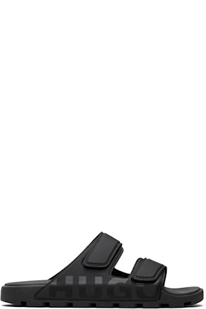 Black Logo Double Touch Sandals