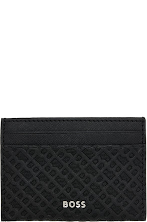 Black Embossed-Logo Card Holder