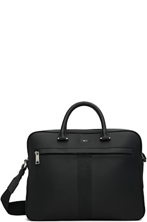 Black Structured Signature Trims Briefcase