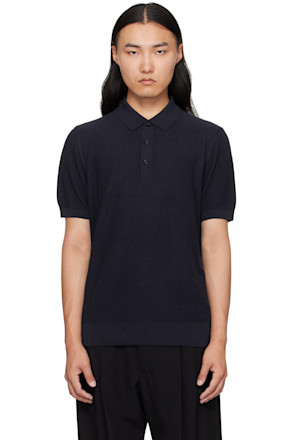 Navy Regular-Fit Knit Polo
