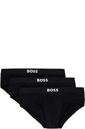 Three-Pack Black Logo Waistbands Boxers