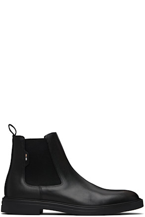 Black Nappa Leather Chelsea Boots