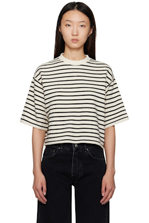 Off-White & Black Myers Cropped T-shirt