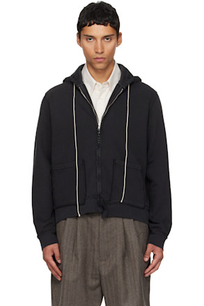 Black Fitted Zip Hoodie