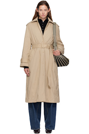 Beige Yevre Down Trench Coat