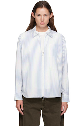 White & Blue Striped Shirt