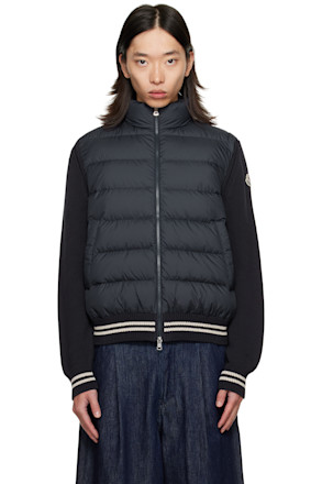 Navy Padded Cotton Down Jacket