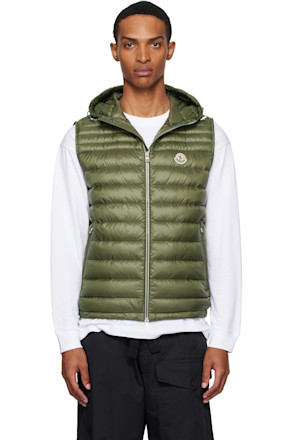 Khaki Orant Hooded Down Vest