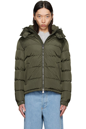 Khaki Galion Hooded Short Down Jacket