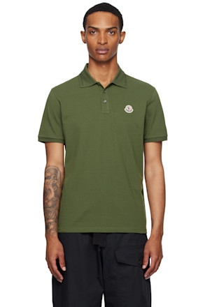 Green Logo Patch Cotton Piquet Polo