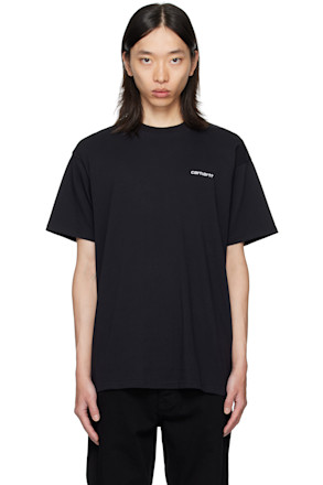 Black Script Embroidery T-shirt