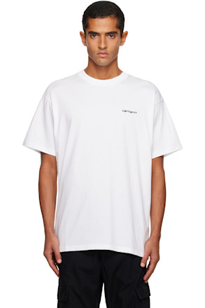 White Script Embroidery T-shirt