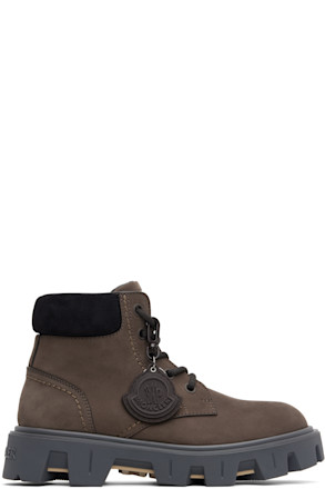 Brown Peak City Nubuck & Suede Lace-Up Boots