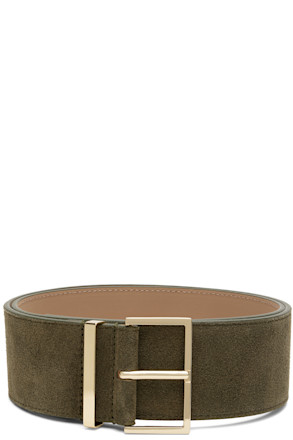 Khaki Evro Suede Leather Belt