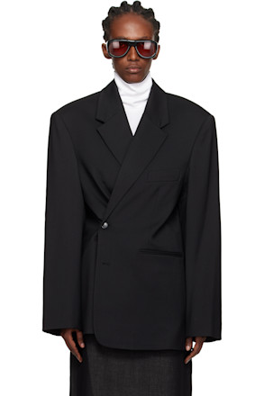 Black Crosby Wrap Blazer
