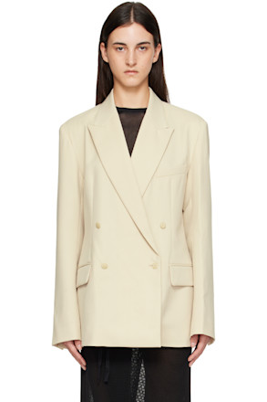 Beige Newark Double Breasted Blazer