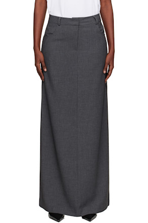 Gray Malvo Pencil Maxi Skirt