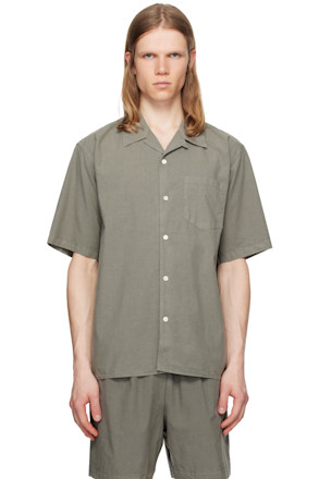 Gray Carsten Cotton Tencel Shirt