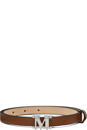 Brown Leather Monogram Belt