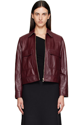 Burgundy Nepet Leather Jacket
