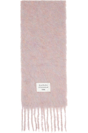 Pink Mohair & Wool Scarf