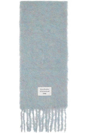 Blue Logo Wool Scarf