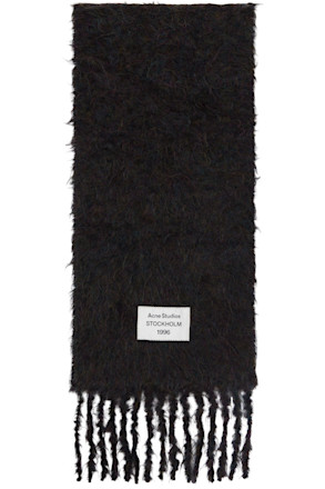 Black Mohair & Wool Scarf