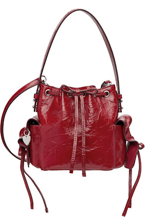 Red Multipocket Mini Bucket Bag