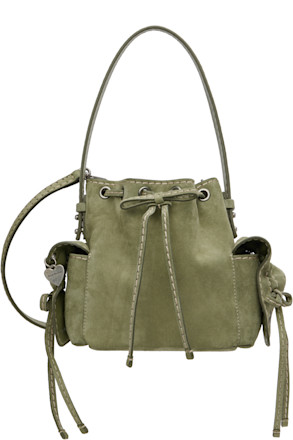 Green Multipocket Mini Bucket Bag