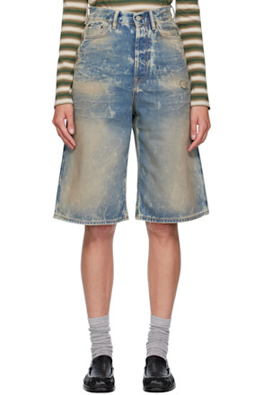 Blue Loose-Fit Denim Shorts