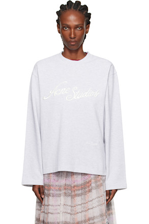 Gray Embroidered-Logo T-shirt