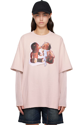 Pink Layered Print T-shirt
