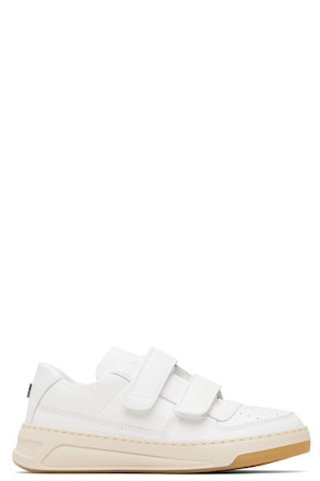 White Velcro Strap Sneakers