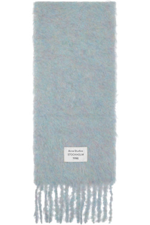 Blue Logo Wool Scarf