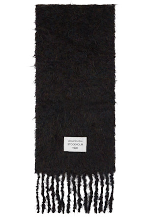 Black Logo Wool Scarf