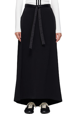 Black Padded Midi Skirt