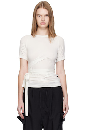 White Tencel Short Sleeve T-shirt