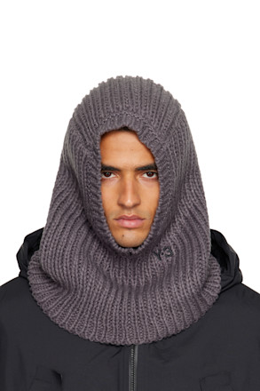 Gray Knitted Hood Balaclava