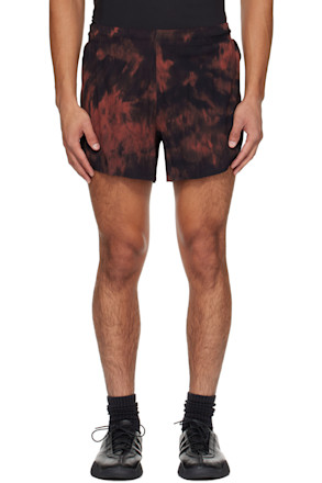 Black & Orange AOP Running Shorts