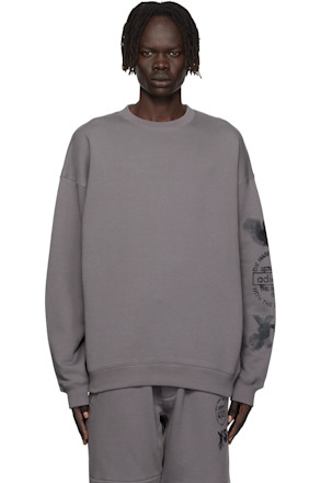 Gray Graphic Crew Sweatshirt